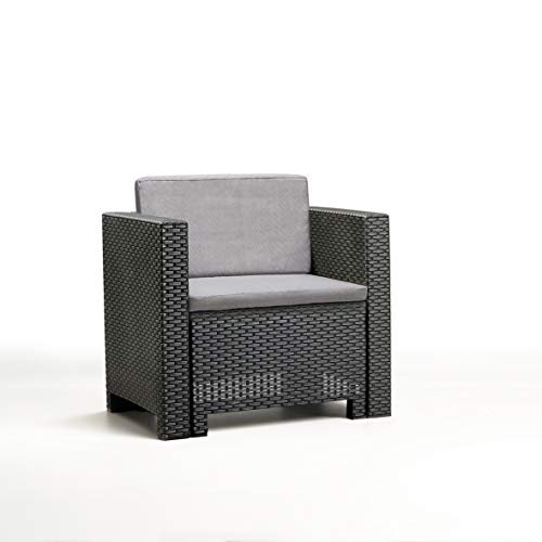 Bica 9017.4 Set Salottino Colorado 4 Posti 119x64x57 cm, Antracite, 279x155x64 cm - 1