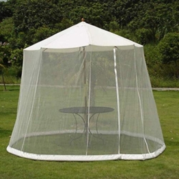 BUTTERFLYSILK Portatile Leggero Zanzariera per Ombrellone, Zanzariera da Esterno con Cerniera Poliestere Tenda Grande da Appendere, 300cm x 230cm Bianca - 1