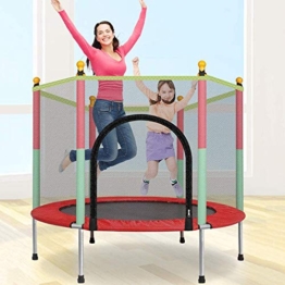Giardino All'aperto Bambini Trampolino, 140Cm Bambini al Chiuso Trampolino Che Giocano Rimbalzo Elastico Sport Fitness per Adulti Training con Rete Protezione, Copertura del Bordo - 1