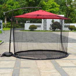 MXUS Schermo per Zanzariera Paravento per Ombrellone da Esterno Copertura per Rete per Ombrellone Copertura per Zanzariera per Ombrello con Braccio Curvo, Bianca,300 * 230cm - 1