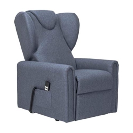 POLTRONE ITALIA - Poltrona elevabile elettrica 2 Motori Tutte Posizioni DETRAIBILE 19% Personalizzabile Accessori e Consegna Domicilio - Poltrona-BarbaraS-2M-CS-TASKY Blu Denim antimacchia - 1
