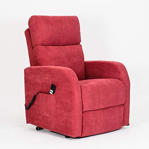 POLTRONE ITALIA – Poltrona elevabile elettrica 2 Motori Tutte Posizioni Prezzi IVA4% OBBLIGO Doc disabile – Personalizzabile Accessori e Consegna – Poltrona-Pam-2M-I4C-TSRED Rosso sfoderabile