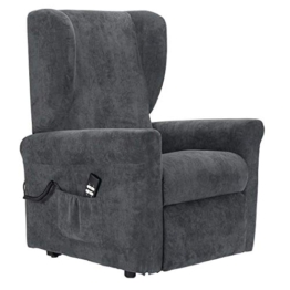 POLTRONE ITALIA - Poltrona Relax alzapersona 2 Motori Anziani Prezzi IVA4% OBBLIGO Doc disabile - Personalizzabile Accessori e Consegna - Poltrona-Cecilia-2M-I4C-TSGRY Grigio sfoderabile - 1