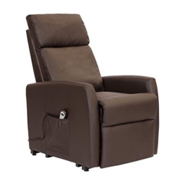 POLTRONE ITALIA - Poltrona Relax alzapersona elettrica, reclinazione Prezzi IVA4% OBBLIGO Doc disabile - Personalizzabile Accessori e Consegna - Poltrona-Adele-1M-I4C-ECBRO Marrone Ecopelle - 1