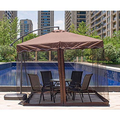 SKYLLPATION Premium Grande Zanzariera per ombrelli – ombrellone convertitore di Trasformate Il Vostro ombrellone in Un Gazebo con Cerniera Anti-Polvere,Marrone