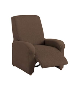 Textilhome - Copripoltrona Relax Reclinabile TEIDE Elasticizzato, Taglia 1 Posto - 70 a 100 cm - Poltrona Protettiva. Colour Marrone - 1