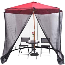 USB FAN Zanzariera per ombrellone, Schermo per ombrellone da Giardino Esterno Schermo per ombrellone, Trasforma L'Ombrellone in Un Gazebo con zanzariere, Molestie Anti-Insetto, Brolly da Giardino - 1