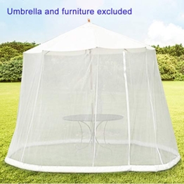 Zanzariera per ombrellone, Patio Umbrella Zanzariera a Rete con Cerniera per ombrelloni Patio,zanzariera in Poliestere Resistente con Chiusura a Cerniera, per Tavolo da Patio, Giardino - 1