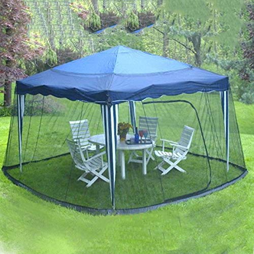 Zanzariera per Ombrellone – Schermo da Giardino Esterno Tenda da Sole con Porta A Cerniera per Cortili, Prati, Campeggio, Dimensioni 335 * 230 Cm,Nero,Steel Canopy