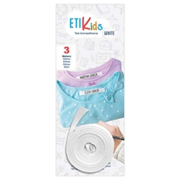 1 rotolo di nastro in tessuto da 3 metri x 1cm, di colore bianco Etichetta termoadesiva personalizzabile con scritte a penna. Penna non inclusa. - 1