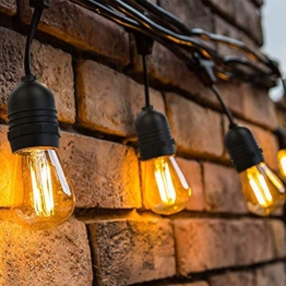 Catena Luminosa Esterno,OxyLED 15 Metri Luci Natale Esterno,15 LED Lampadina Commerciale Luci Stringa,IP65 Impermeabile lucine LED Decorative Per Casa,giardino,Festa,Matrimonio,Festival,Natale - 1