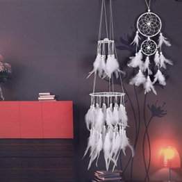GoMaihe 2 Pezzi Acchiappasogni Piuma, Acchiappasogni Dream Catcher Wall Piume Acchiappasogni Fatto a Mano per Ragazze Auto Casa Parete Decorazione Matrimonio Regalo - 1