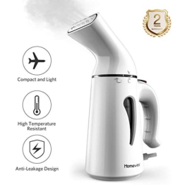 HOMEVER Ferro da Stiro Verticale, 75s Ultra Veloce Riscalda, 130ML Compatto Viaggio Stiro Vapore Verticale per Casa e Viaggi, Stiratore Verticaleper Abbigliamento, Tessuti - 1