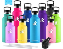 KollyKolla Bottiglia Termica per Acqua in Acciaio Inox, 350ml Senza BPA, Borraccia Sportiva Sottovuoto a Doppia Parete, Borracce Termiche per Bambini, Scuola, Ufficio, Sport, Palestra, Blu - 1
