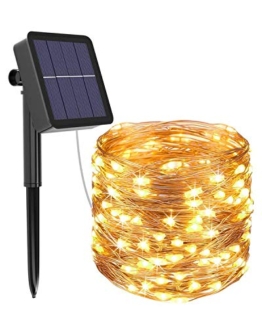 Luci Solari Esterno, Litogo 12m 120 LED Catena Luminosa Esterno Filo Luci Led 8 modalità Lucine da Esterno Decorative Per Giardino, Natale, Patio, Cancello, Cortile, Matrimonio, Festa - 1