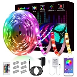 Striscia LED,L8star LED Striscia 5M SMD 5050 RGB Strisce Luminose con Controller Bluetooth Sincronizza con la Musica Adatto per TV,Camera da letto, Decorazioni per feste e per la casa - 1