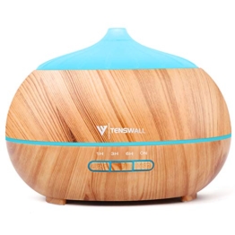 Tenswall 500ml Diffusore di Oli Essenziali con Telecomando, Ultrasuoni Umidificatore Diffusore di Aromi con 7 Colori LED per Yoga, Spa, Ufficio, Casa - 1