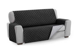 Textilhome - Salvadivano Trapuntato Copridivano Malu 3 posti Reversibile. Colore Nero - 1