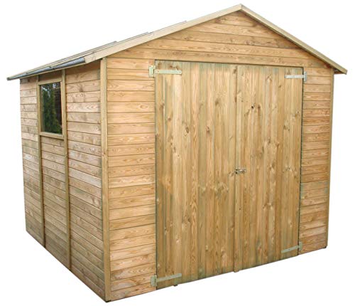 AVANTI TRENDSTORE – Aquino – Casetta da Giardino per Gli Attrezzi in Legno di Pino impregnato. Dimensioni Lap 240x216x233 cm