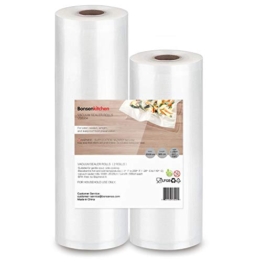 Bonsenkitchen Sacchetti per Sottovuoto, Rotoli per Alimenti 1 Rotoli 20 x 600cm e 1 Rotoli 28 x 600cm, Rotoli Sacchetti goffrati， BPA Liberi - 1