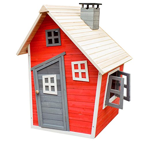 Casetta Giocattolo Ecologica per Bambini in Legno di Abete Rosso Casa di Legno Giardino