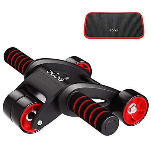 Eono by Amazon – Ab Roller Pieghevole Addominali Wheel con Tappetino Ginocchia Perfetto per Esercizi degli Addominali, Fitness Allenamento, Palestra