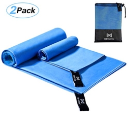OMORC Asciugamano Microfibra, Grandi Dimensioni 160 * 80 cm, 2 PCS Asciugamano Sportivo di Asciugatura Rapida, Leggero, Assorbente, è Perfetto per Spiaggia, Yoga, Vasca da Bagno, Fitness e Outdoor - 1