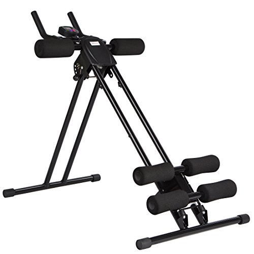 Ultrasport Trainer Addominali Ultra 150 – Power AB Trainer, Attrezzo Fitness per Casa, per Dimagrire, Allenare i Muscoli, Schiena e Spalle, Pieghevole, Quadruplo Regolabile, Nero, 128 x 54 x 16 cm