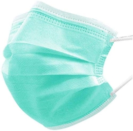 Unbr 50 Pezzi di Protezione USA E Getta, con Orecchini, Antipolvere, 3 Strati di Protezione (Verde) - 1