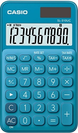 Casio SL-310UC-BU Calcolatrice Tascabile, Blu - 1