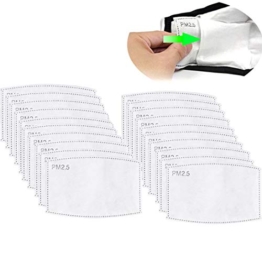 Gecter 50Pcs Filtro a Carbone Attivo PM2,5, 5 Strati sostituibili Anti-Appannamento,Filtro Protettivo per Bocca per Esterni - 1