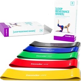 Insonder Elastiche Fitness Set di 5 Banda Elastica Fasce Resistenza per Fitness Yoga Crossfit - 1