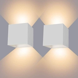 LEDMO 2 * 12W Lampada da Parete per Interni/Esterno LED Moderno, Applique da Parete Muro in Alluminio Angolo,Lampada da parete su e Giù Regolabile Design IP65 Impermeabile 3000K Bianco Caldo - 1
