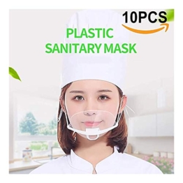 North cool 10pcs Strumento Health Care Mascherine Trasparenti Set Permanente Anti Fog Catering Food Hotel Plastica Maschere Kitchen (Color : Transparent) - 1