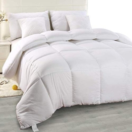 Utopia Bedding Piumone Piumino, Anallergico, 100% Microfibra in Fibra Cava (Bianco, 135 x 200 cm) - 1
