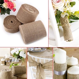 10 m 5 cm/10 cm/15 cm nastro di iuta tessuto rotolo, Vintage Runner per tavolo tela di iuta iuta tavolo Band per DIY di artigianato matrimonio decorazioni per la casa, Feltro, cachi, 15 cm - 1