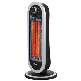 Ardes AR4B01 Stufa al Carbonio Oscillante Tizzo, 2 Lampade e 2 Potenze, Argento/Nero - 1