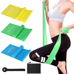 Bearbro Bande Elastiche Resistenza Fitness, [3 Pezzi] Fasce Elastiche con 3 Livelli di Resistenza, Allenamento di Forza, Fisioterapia e Riabilitazione per Uomini e Donne,Attrezzi Palestra Casa - 1