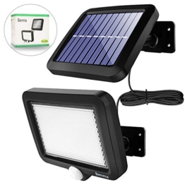 Benma - Lampade solari da esterni, luci solari da giardino con sensore di movimento, angolo di illuminazione 120°, 5 m, impermeabile, lampada da parete per giardino(cavo 16,5 ft) - 1