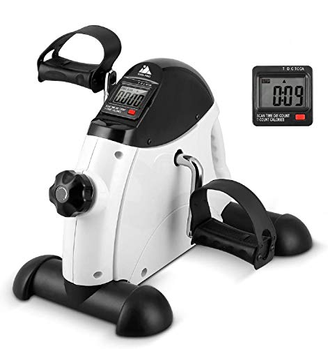 EVOLAND Mini Cyclette da Casa, Esercitatori Pedaliera Cyclette Fitness per Braccia e Gambe Pedaliera Regolabile Digitale Mani e Piedi Pedale con LCD Display