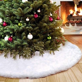 Foho Gonna Albero di Natale, Bianco Tappeto Albero di Natale Gonna Base Tappetino Copertura per Albero di Natale Decorazione Capodanno casa Festa Forniture (78 cm / 30.71 Pollice) - 1