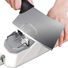 htovila Affilacoltelli elettrico, affilacoltelli professionale con copertura protettiva, base antiscivolo, adatto a tutti i tipi di coltelli - 1