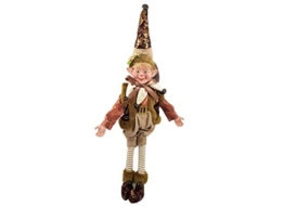 Irpot Elfo Natalizio Decorativo con Sonagli Decorazione Natale addobbo Gnomo Folletto (Oro AN21557) - 1