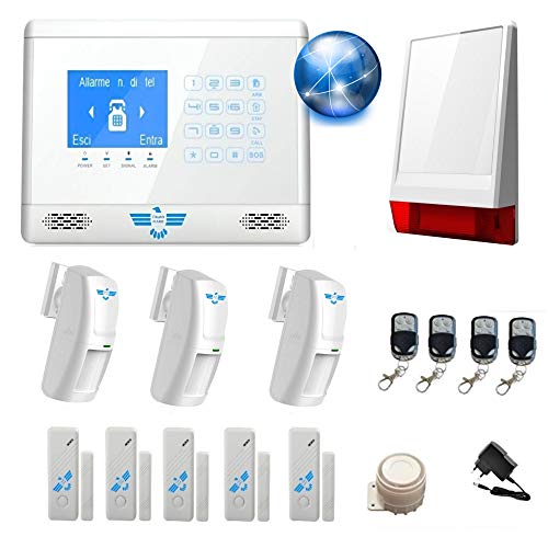 ITALIAN ALARM Antifurto Casa Wireless KIT CONNECTION mod 2020 con connessione INTERNET wifi, Combinatore GSM app Gratuita Android/IOS, completamente configurato + videotutorial + istruzioni italiano