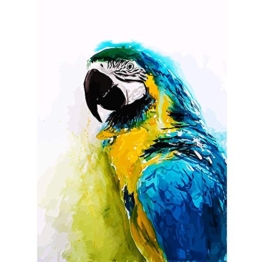 Kit per pittura con diamantini fai da te,diamant painting completo di trapano 5D, kit completo per la decorazione della casa, decorazione da parete con pappagallo, 30 x 40 cm - 1