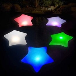 Lampade Solari da Giardino Gonfiabili Stella, Luci Piscina Galleggianti LED Luce Solare, IP68 Impermeabile che Cambiano Colore Luce Solare LED Esterno da Appendere per Matrimoni Feste Decorazione - 1