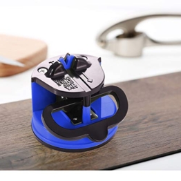 longtou Affila-Coltelli da Cucina Professionale affilacoltelli,Kit Affilatura Coltelli Manuale a Una Mano Affilatore Portatile con Ventosa Facile Arrota Coltelli Affila Lama Rapido Veloce (Bleu) - 1