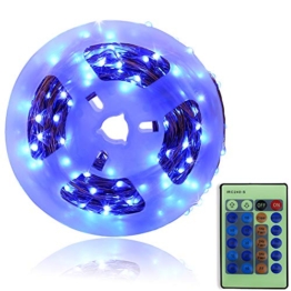Luci Stringa Luminosa, 50M 500LED Filo Rame, 8 Modalità di Telecomando Catena Luminosa, Impermeabile IP65, Interni e Esterni per Natale Giardino Casa Feste Matrimonio Decorazioni (Blu) - 1
