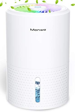 Manwe Deumidificatore per Casa Mini Deumidificatori 900ml, Portatile, Silenzioso e Compatto, 7 Colori LED, Assorbire l'acqua 300ml/24h per Camera da Letto, Cucina, Bagno, Armadio, Ufficio, Cantine - 1