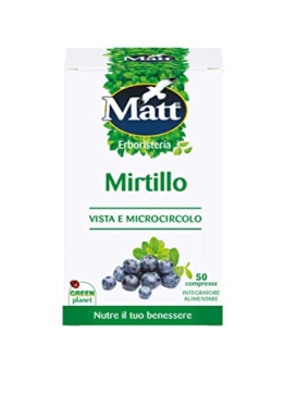 Matt - Integratore Mirtillo - Integratore Alimentare per il Benessere di Vista e Microcircolo - 50 Compresse (20 g) - 1